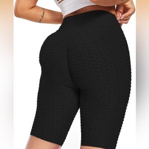 High Waisted Ruched Butt Lifting Yoga Shorts with Tummy Control